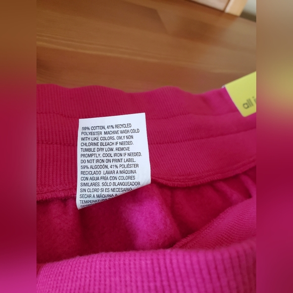 All In Motion - Women's High-Rise Pull-On Fleece Shorts Pink Size L - Picture 7 of 10